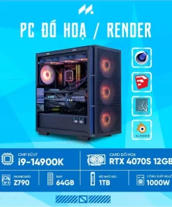 PC RENDER i9-4070 (i9-14900K, RTX 4070 OC 12GB, Ram 64GB DDR5, SSD 1TB, 1000W) #3 #2 #2